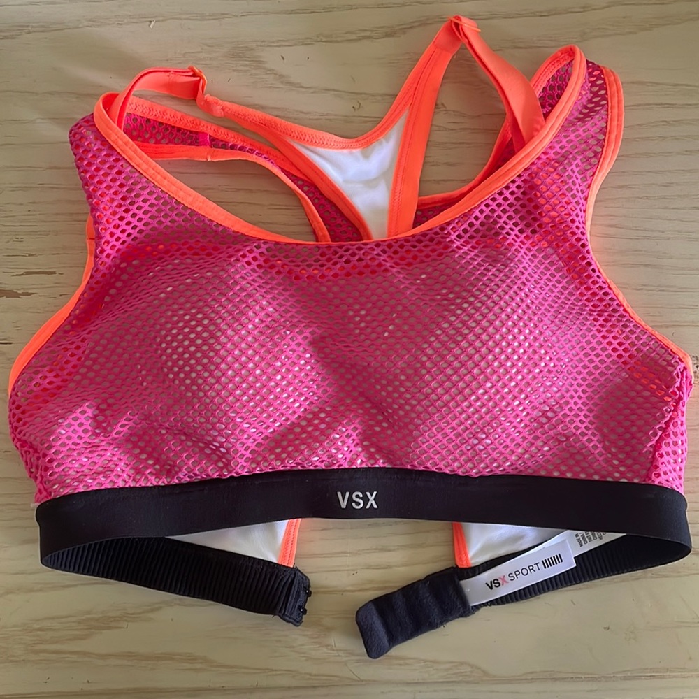 VSX Sports Bra Neon Pink & Orange, w Cups 32B